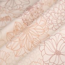Tissu bachette grosses fleurs camel - MT - Mondial Tissus