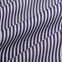 Tissu cretonne petite rayure bleu - Mondial Tissus