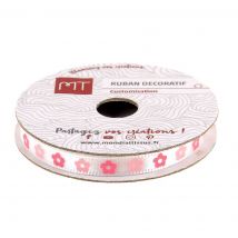 Bobine ruban satin fleurs 6 mm - MT - Mondial Tissus