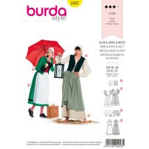 Patron Burda 2457 - déguisement femme Bécassine & paysanne - Burda - Mondial Tissus