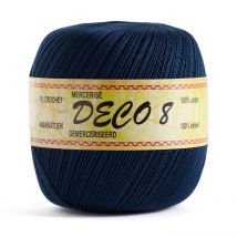 Pelote de fil à crocheter Déco8 - Bleu - Mondial Tissus