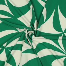 Tissu stretch polyester motif géométrique XXL vert - Poppy Fabrics - Poppy Fabrics - Mondial Tissus