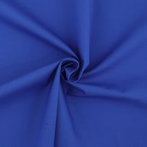 Tissu popeline coton unie bleu électrique - Mondial Tissus