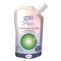 Peinture textile 3D nacrée Izink pearly vert jade 80 ml