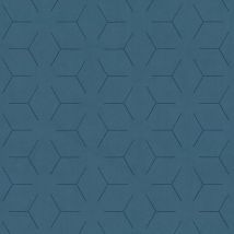 Tissu velours traits géométrique bleu