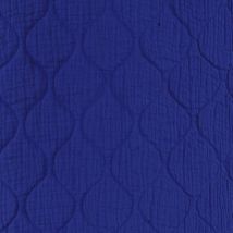 Tissu matelassé double face vague bleu klein - Mondial Tissus