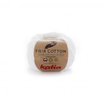 Pelote de fil à tricoter bio Fair Cotton blanc - Katia