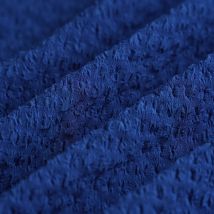 Tissu voile polyester élasthanne gaufré uni bleu - Mondial Tissus