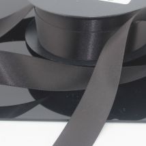 Ruban satin double face 25mm noir col030 - MT - Mondial Tissus
