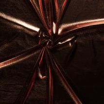 Tissu jersey feuilles structure bronze