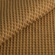 Tissu nid d'abeille Waffle Capuccino - MT - Mondial Tissus