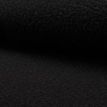 Tissu lainage bouclette polyester noir - Mondial Tissus