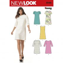 Patron New Look 6145 - robe droite femme - Newlook - Mondial Tissus