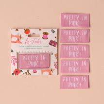 Étiquettes tissées à coudre "Pretty in Pink" x5 - Lise Tailor - Lise Tailor - Mondial Tissus