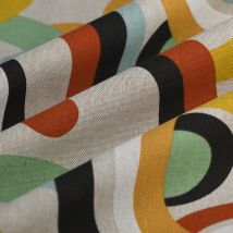 Tissu bachette linen look Curly multicolore - Mondial Tissus