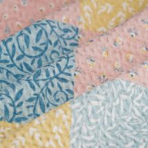 Tissu nid d'abeille Patchwork fleurs multicolore - MT - Mondial Tissus