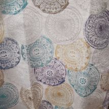 Tissu Jacquard mandalas Bleu - Fryett's - Mondial Tissus
