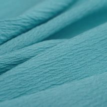 Tissu voile polyester Cloqué turquoise - Mondial Tissus