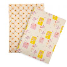 Lot de 2 torchons palmiers multicolore 50x70cm - Mondial Tissus