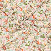 Tissu alpfleece animaux forêt multicolore - Mondial Tissus