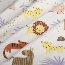 Tissu jersey coton baby jungle palme pastel - MT - Mondial Tissus