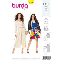 Patron Burda 6226 Bermuda femme ou pantalon façon jupe-culotte taille haute - du 36 au 46 - Burda - Mondial Tissus