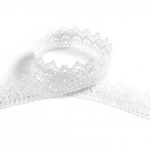 Ruban dentelle 25 mm blanc - MT - Mondial Tissus
