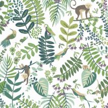Toile enduite forêt tropicale Verte - Fryett's - Mondial Tissus