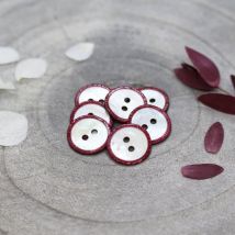 Lot de 5 boutons Glitz rouge amarante 10 mm - Atelier Brunette - Atelier Brunette - Mondial Tissus