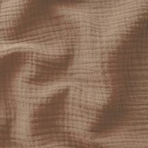 Tissu double gaze coton Gaby châtaigne - Mondial Tissus