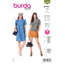 Patron BURDA 6039 - Robe / blouse décolleté V dans le dos 36-46 - Burda - Mondial Tissus