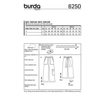 Patron Burda 6250 Pantalon ample pour femmes du 36 au 46 - Burda - Mondial Tissus