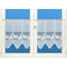 Brise-bise maille oie vichy 60cm  blanc - Mondial Tissus