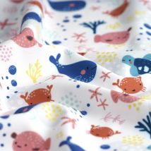Tissu maillot de bain poissons crabes - Mondial Tissus