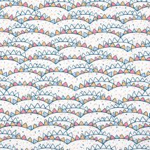 Coupon de tissu guirlande de fanions bleu - Mondial Tissus
