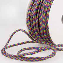 Cordon lacet rond 3mm multicolore au mètre - Mondial Tissus