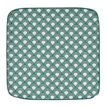 Housse de coussin Ibiza imprimé éventails minimalistes vert 40x40 cm - Linder - Mondial Tissus