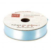 Bobine ruban satin bleu ciel 13 mm - MT - Mondial Tissus