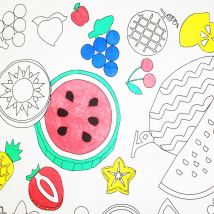 Nappe enfant à colorier smoothie 155x75cm - Mondial Tissus