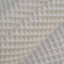 Tissu éponge nid d'abeille écru - Mondial Tissus
