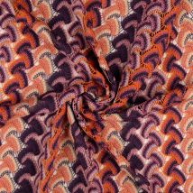 Tissu dentelle crochet vagues seventies rose - Mondial Tissus