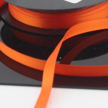 Ruban satin double face 9mm orange col750 - MT - Mondial Tissus