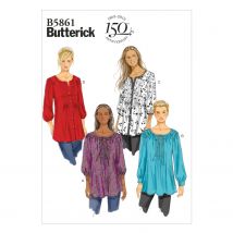 Patron Butterick B5861RR Top,Blouse Femme 46-52 - Butterick - Mondial Tissus
