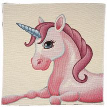 Carré de tissu jacquard licorne - Mondial Tissus