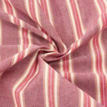 Coupon 3m tissu coton rayé rose - Promod Couture