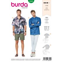 Patron Burda 6349 - Chemise Hommes du 48 au 62 - Burda - Mondial Tissus