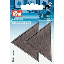 Écussons thermocollant 2 grands triangles gris - Prym - Mondial Tissus