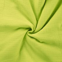 Tissu double gaze uni jaune fluo - Mondial Tissus
