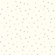 Maille jersey coton petits pois multico blanche - Mondial Tissus