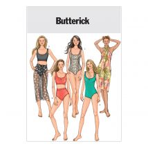 Patron Butterick B4526EE Femme Maillot de bain et paréo du 42 au 48 - Butterick - Mondial Tissus